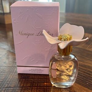 Monique Lhuillier Pink and Gold Perfume with Floral Cap